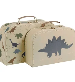 Kuffertsæt - 2 stk - 29x25,5 cm - Dinosa>A Little Lovely Company Discount