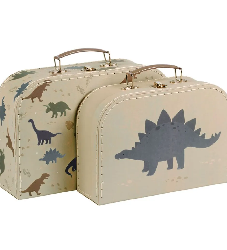 Kuffertsæt - 2 stk - 29x25,5 cm - Dinosa>A Little Lovely Company Discount