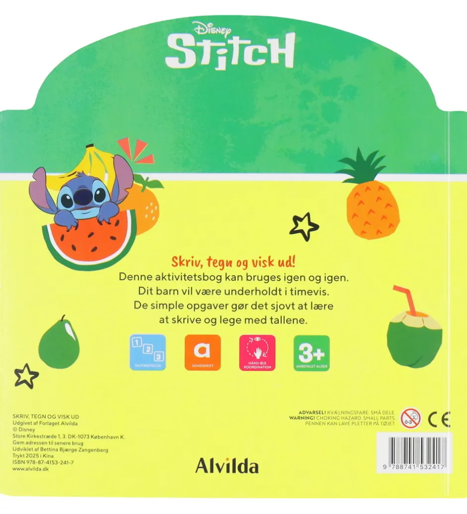 Aktivitetsbog - Disney Stitch - Skriv, Tegn & Visk Ud>Alvilda Hot