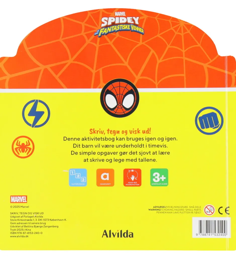 Aktivitetsbog - Marvel Spidey - Skriv, Tegn & Visk Ud>Alvilda Online