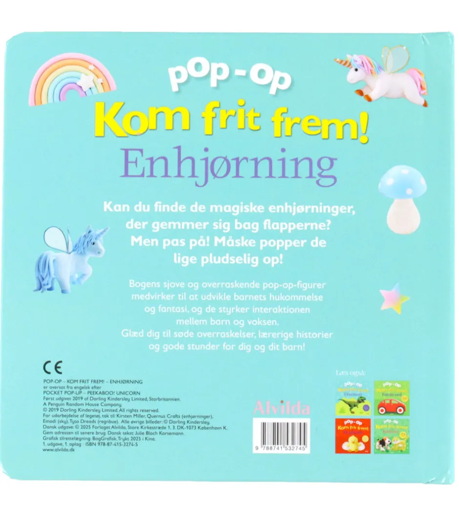 Bog - Pop-op - Kom Frit Frem - Enhjørning - DA>Alvilda Discount