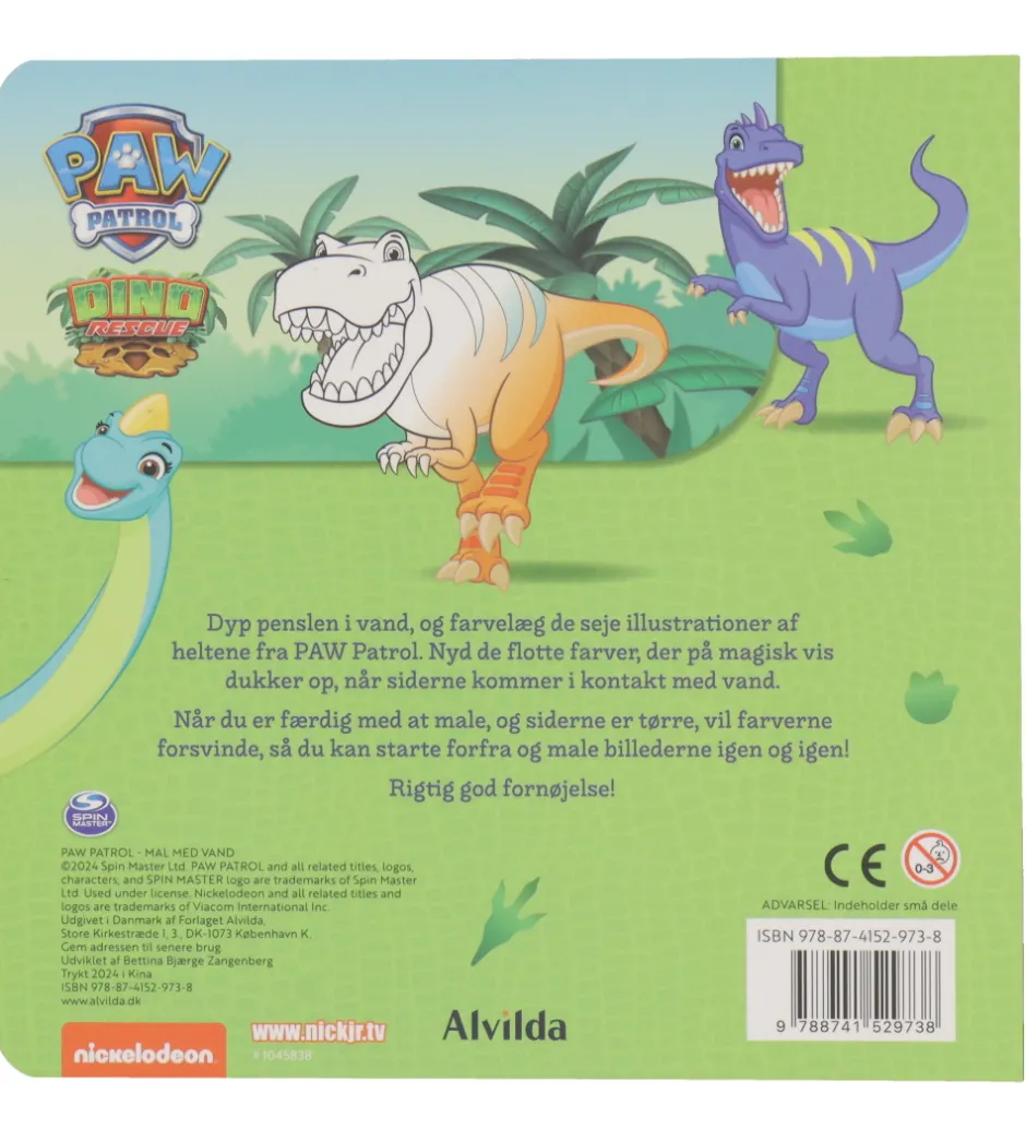 Malebog - Mal Med Vand - Paw Patrol Dinoer>Alvilda Outlet