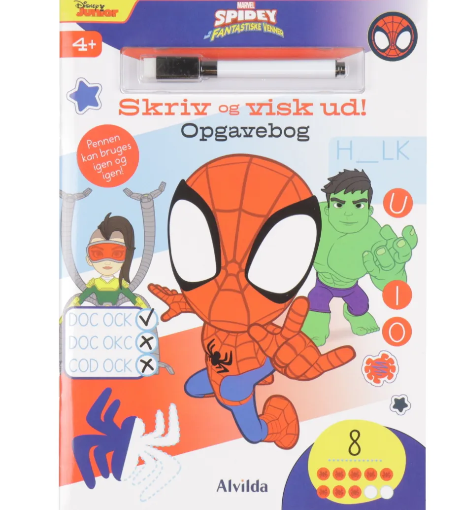 Opgavebog - Skriv Og Visk Ud - Marvel Spidey>Alvilda Discount