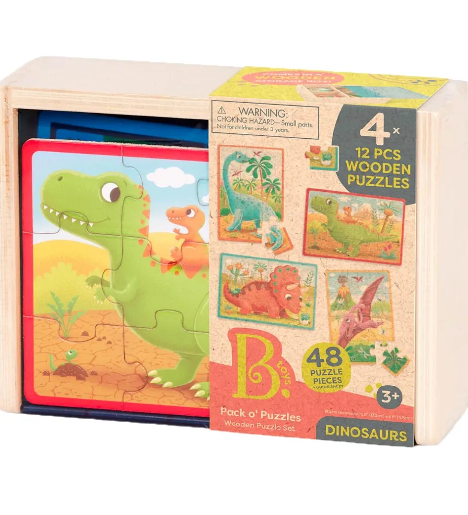 Puslespil - 4x12 - Dino>B. toys Best