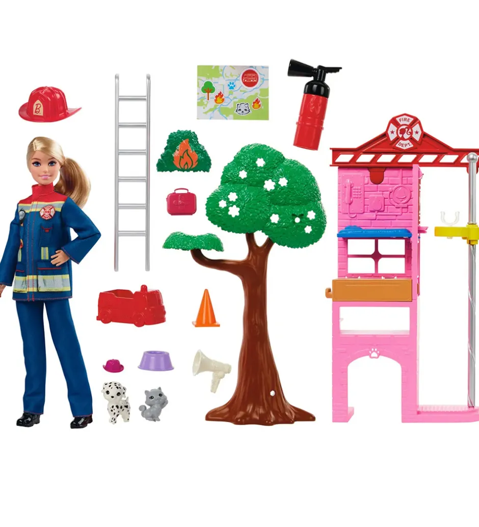 Dukke - 30 cm - Career Fire Fighter Playset>Barbie Sale