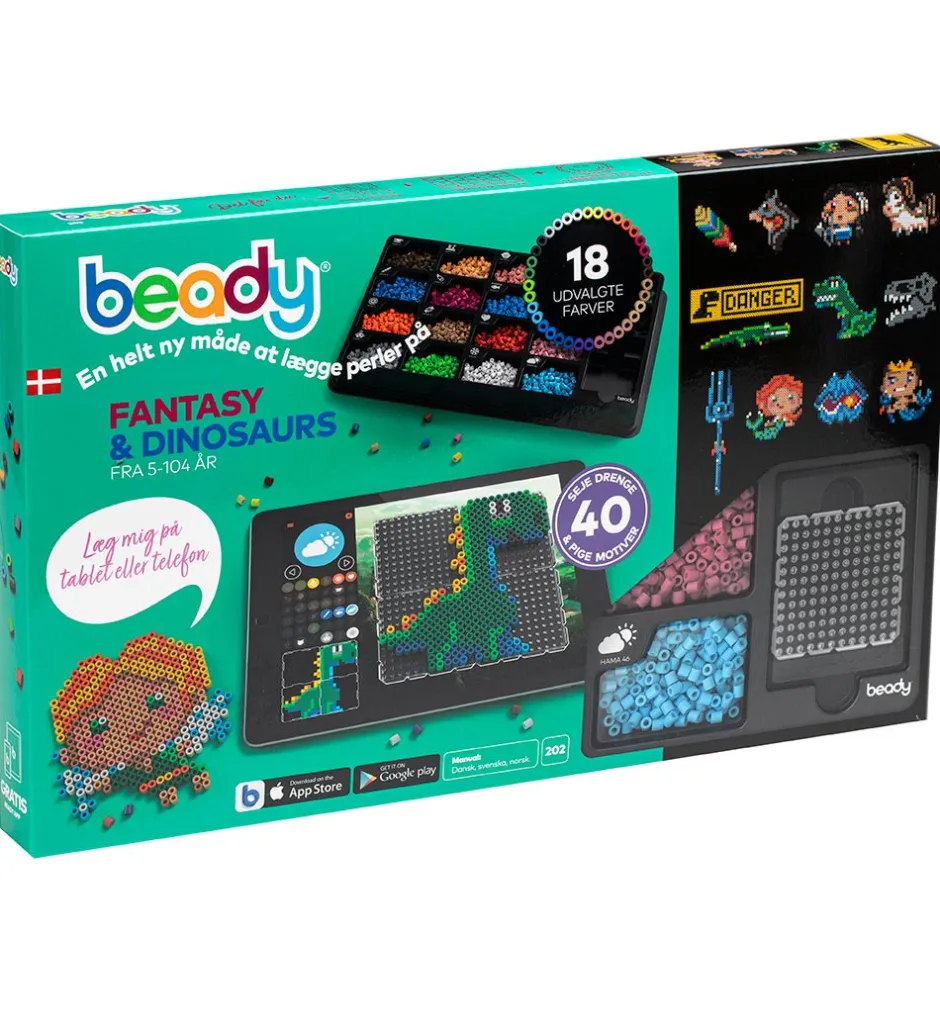 Fantasy og Dinosaurs m. Perleplader - 4.500 Perler>Beady Discount