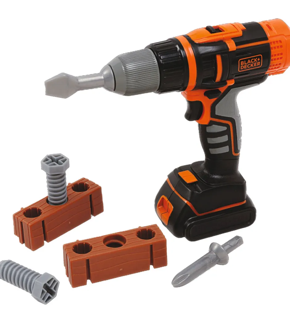 Legetøj - Skruemaskine m. 2 Bits + Tilbehør>Black & Decker