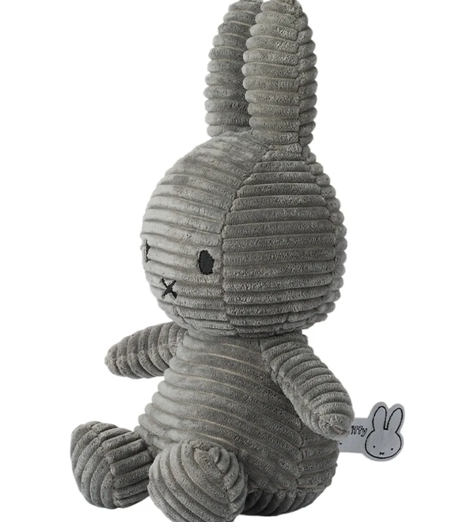 Bamse - 23 cm - Miffy ECO Corduroy - Grey>Bon Ton Toys