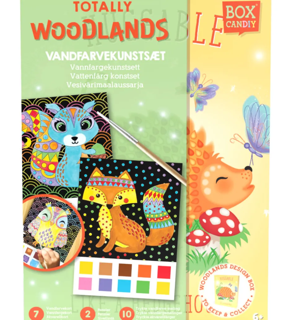 Kreasæt - Vandfarvekunstsæt - Totally Woodlands>BOX CANDIY Hot