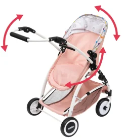 Dukkevogn - Flex - Rosa/Hvid 24906000><noscript><img width=