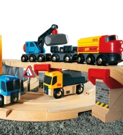 Tog- Og Vejbane Lodsesæt - 32 dele - Grå/Træ 33210>BRIO New