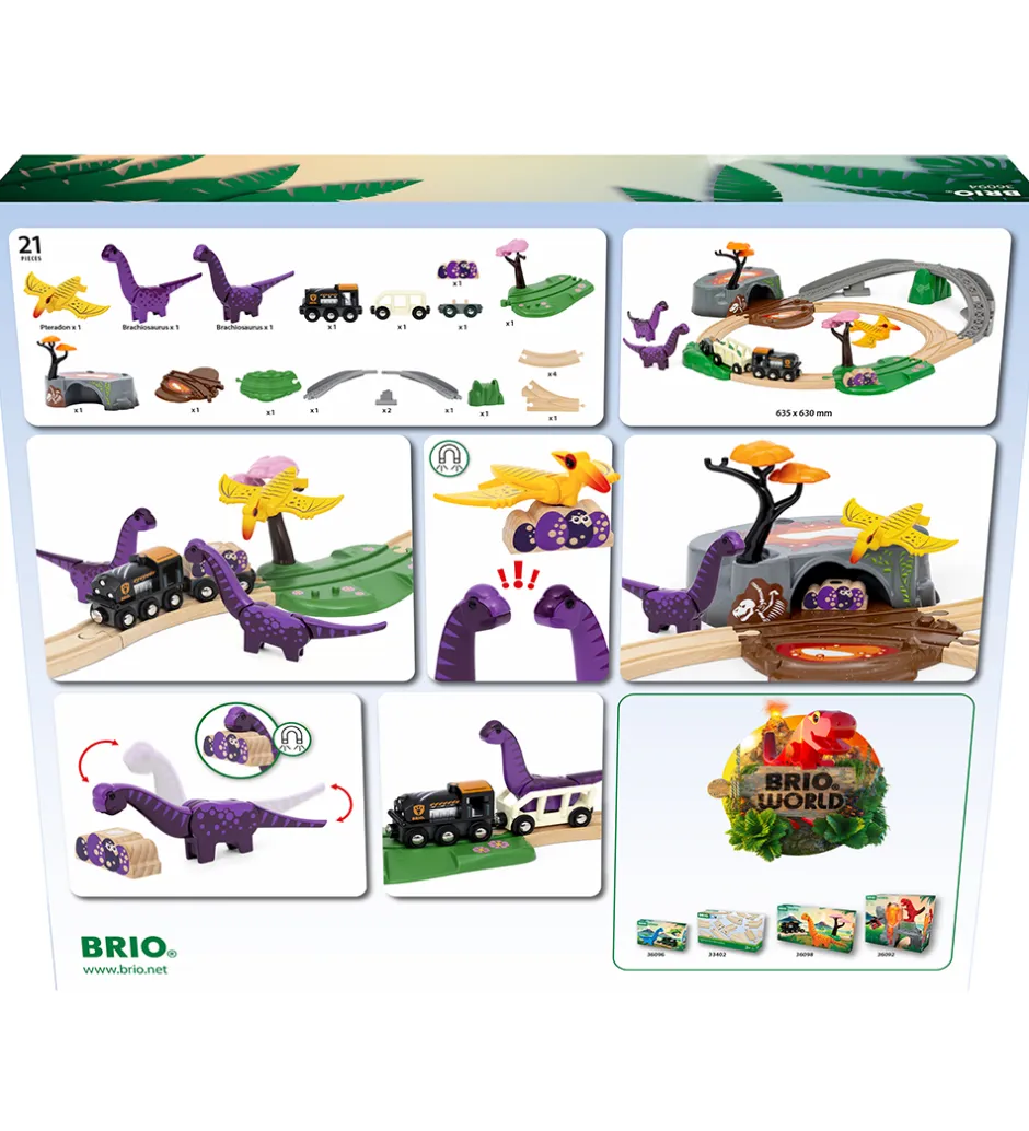 World Togbanesæt m. Dinosaurer - 21 dele - 36094>BRIO Sale
