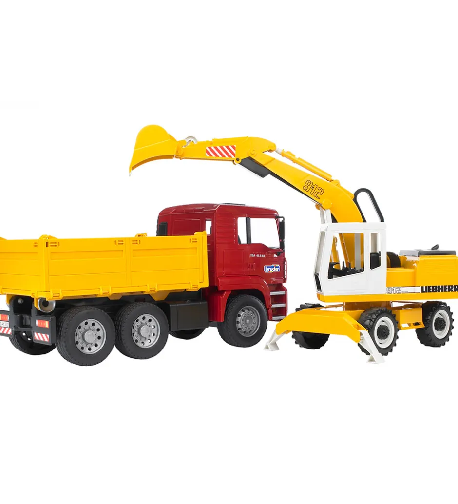 Arbejdsmaskiner - MAN TGA og Liebherr - 02751>Bruder Online