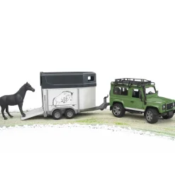 Bil - Land Rover Defender m. Hestetrailer - 02592>Bruder Clearance