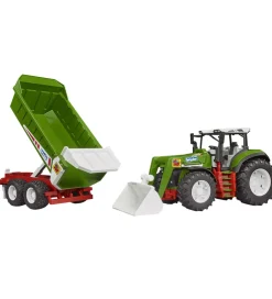 Traktor - RoadMax m. Frontlæsser og Trailer - 03452>Bruder Hot