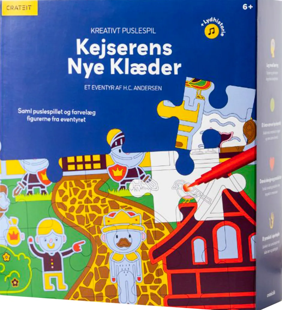 Puslespil - Træ - Kejserens Nye Klæder - 36 Brikker - Ly>Crateit Outlet