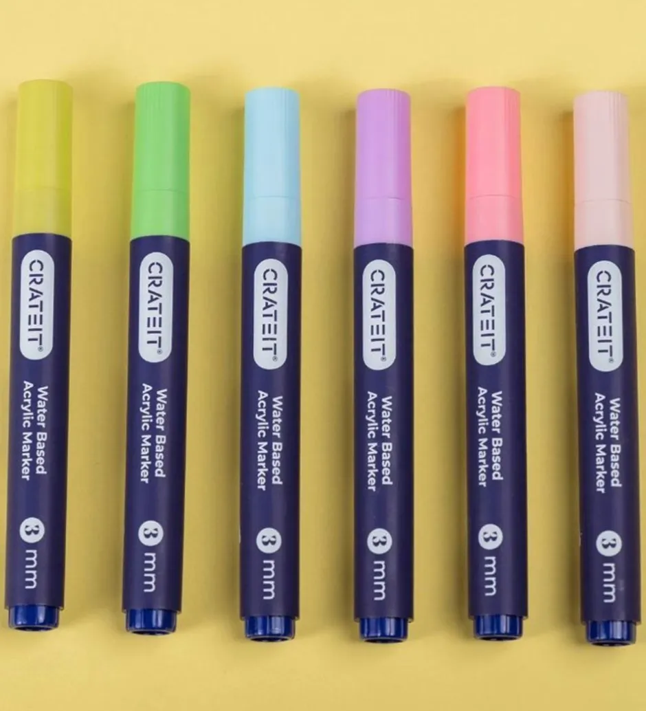 Tuscher - 3 mm - 6 stk. - Pastels>Crateit Outlet