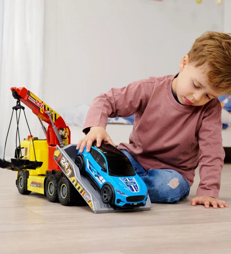 Lastbil - Giant Tow/Ford Mustang - Lys/Lyd>Dickie Toys Online