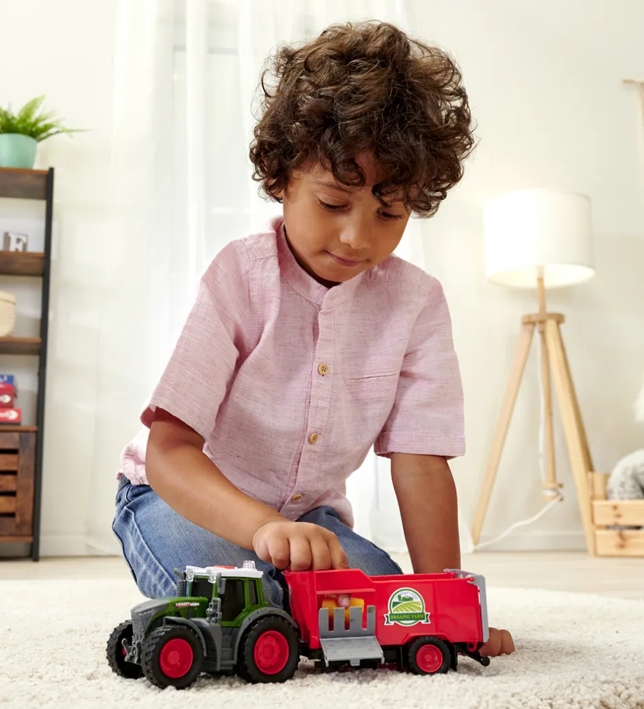 Traktor m. Trailer - Fendt Farm Trailer - Lys/Lyd>Dickie Toys