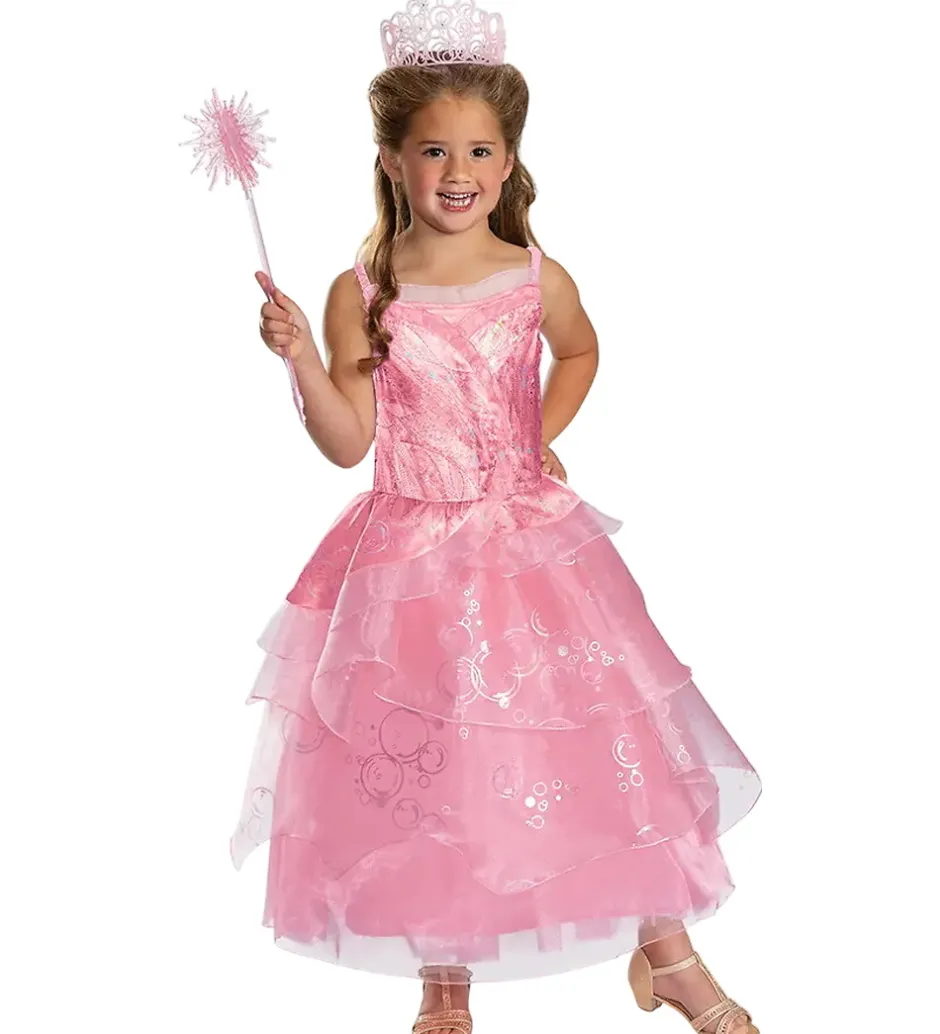 Udklædning - Glinda Pink Dress Deluxe>Disguise New