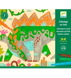 Kreasæt - Farvelægning På Træ - Dino World>Djeco Best