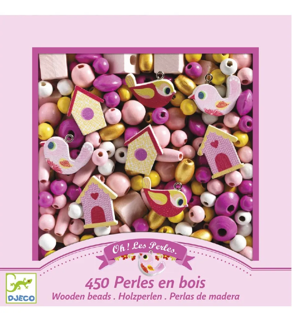 Træperler - 450 stk. - Fugle>Djeco