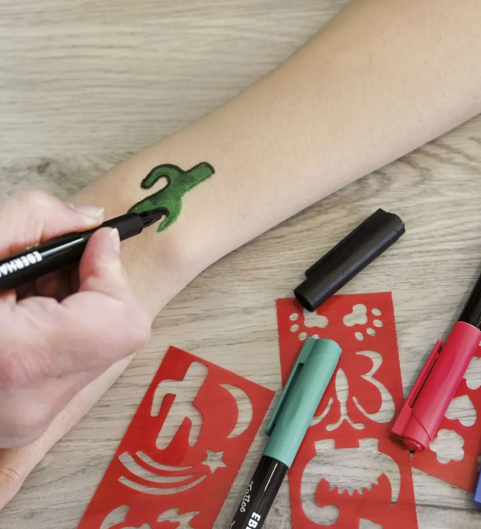 Tattoo Tusch m. Skabeloner - Kids - 4 Farver>Eberhard Faber