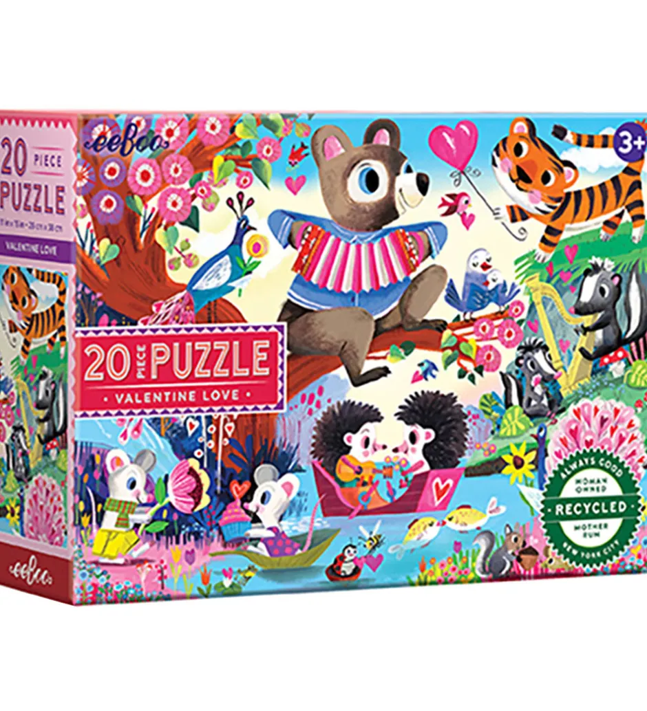 Puslespil - 20 Brikker - 28x38 cm - Holder Af>Eeboo Online