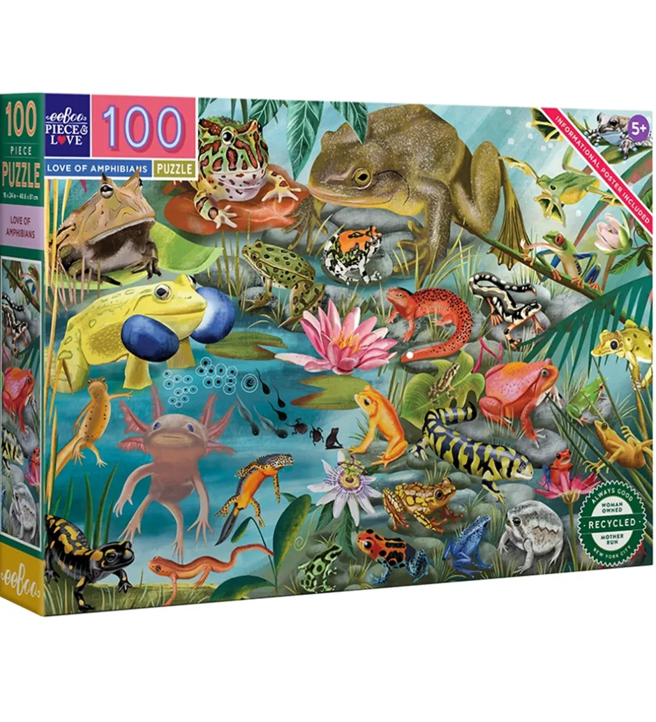 Puslespil - 100 Brikker - 40,6x61 cm - Amfibier>Eeboo Clearance