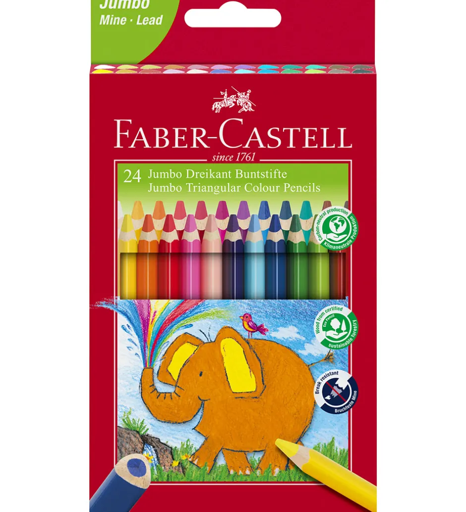 Farveblyanter - Trekantet - Jumbo - 5,4 mm - 24 st>Faber-Castell Best