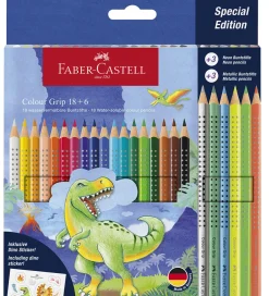 Farveblyanter - 24 stk. - Grip Dino>Faber-Castell Hot