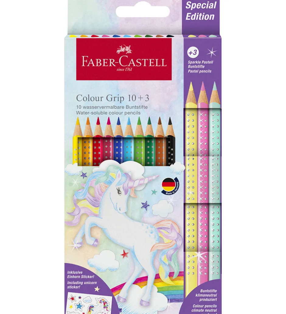 Farveblyanter - Trekantet - Grip Unicorn - 10+3 st>Faber-Castell Best