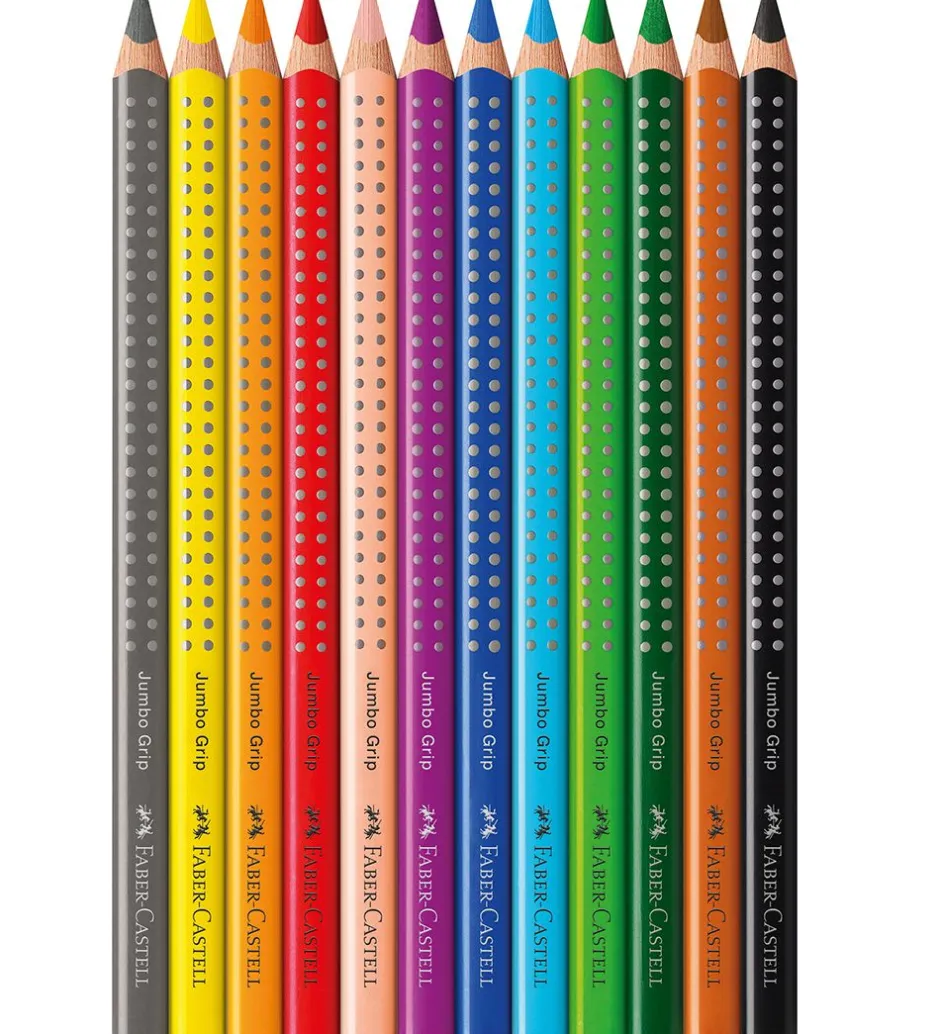 Farveblyanter - Jumbo Grip - Akvarel - 12 stk - Mu>Faber-Castell Hot