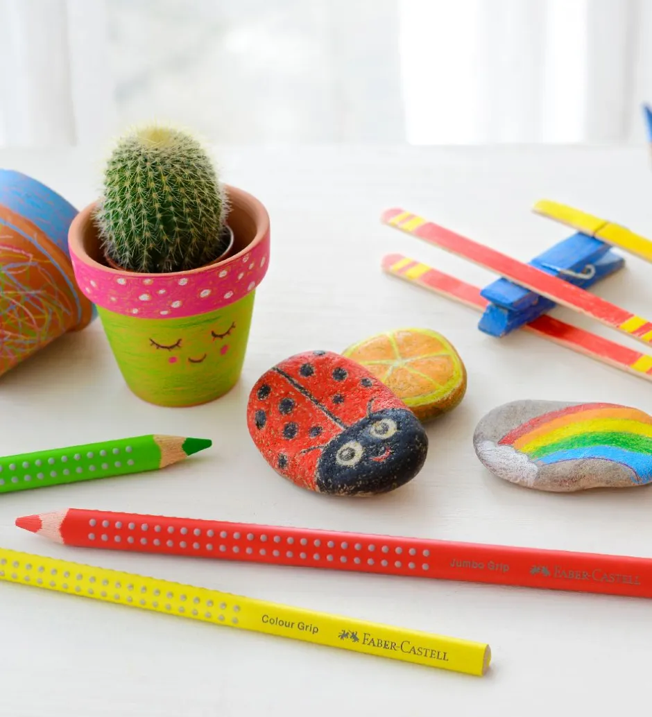 Farveblyanter - Jumbo Grip - Akvarel - 6 stk - Mul>Faber-Castell Hot