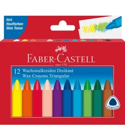 Farvekridt - Trekantet - 12 stk - Multi>Faber-Castell Hot
