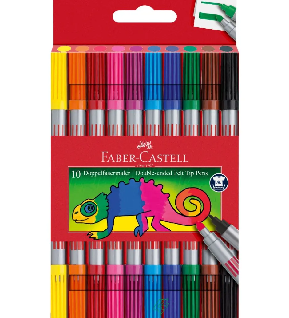 Tuscher - Dobbelt Tyk/Tynd - 10 stk - Multifarvet>Faber-Castell New