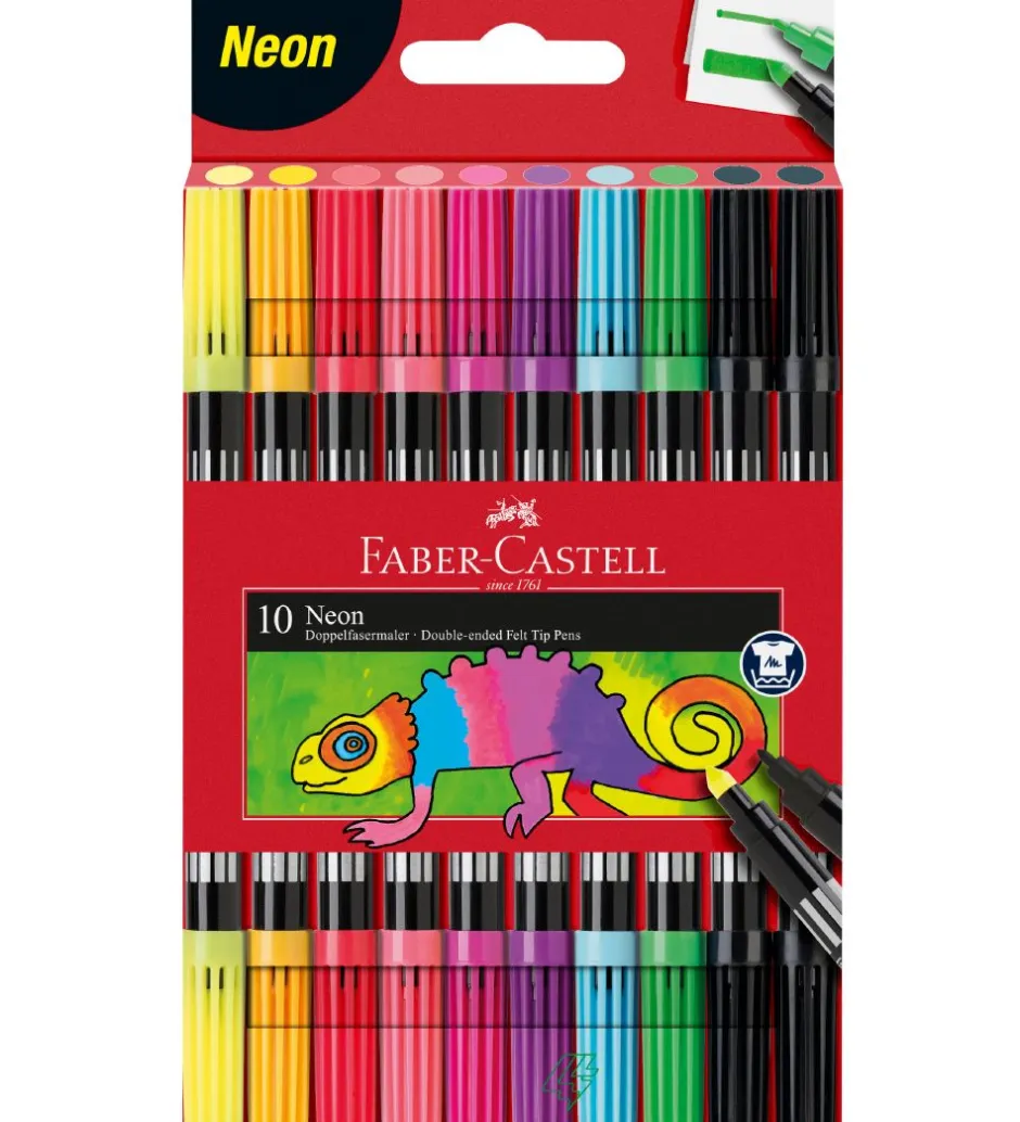 Tuscher - Dobbelt Tyk/Tynd - 10 stk. - Neon>Faber-Castell Clearance