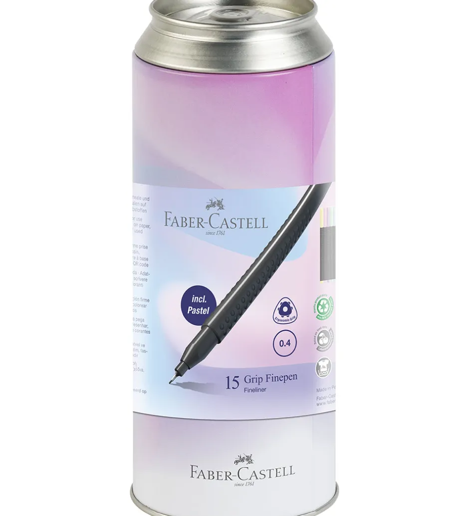 Tuscher - Grip Finepen - 15 stk. - Multi/Pastel>Faber-Castell Discount