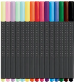 Tuscher - Grip Finepen - 15 stk. - Multi/Pastel>Faber-Castell Discount