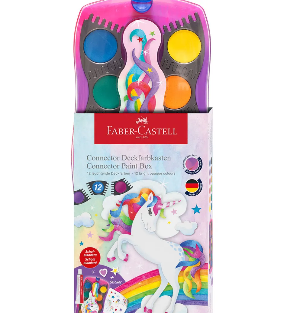 Vandfarve - Unicorn Pink - 12 Farver + Chinese Whi>Faber-Castell Online