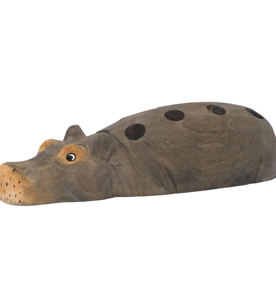 Blyantsholder - Hippo - 19x7x4,5 cm - Handskåret Træ>Ferm Living Hot