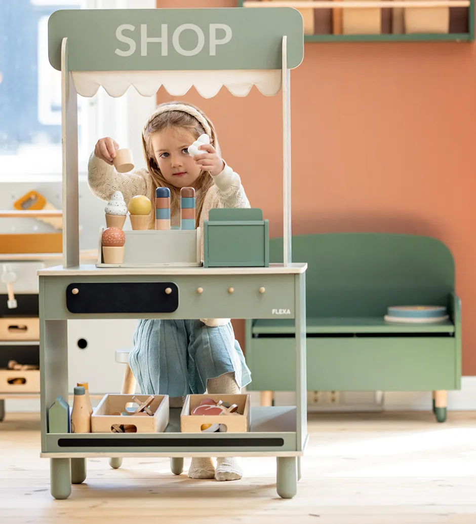 Butik og Café - Træ - Play - Natural Green>Flexa Hot