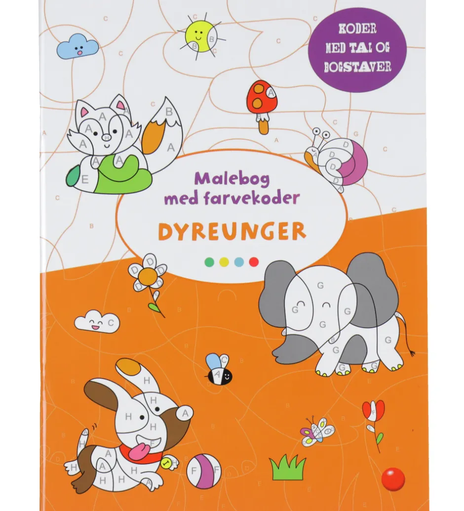 Malebog m. Farvekoder - Dyreunger>Forlaget Bolden Outlet