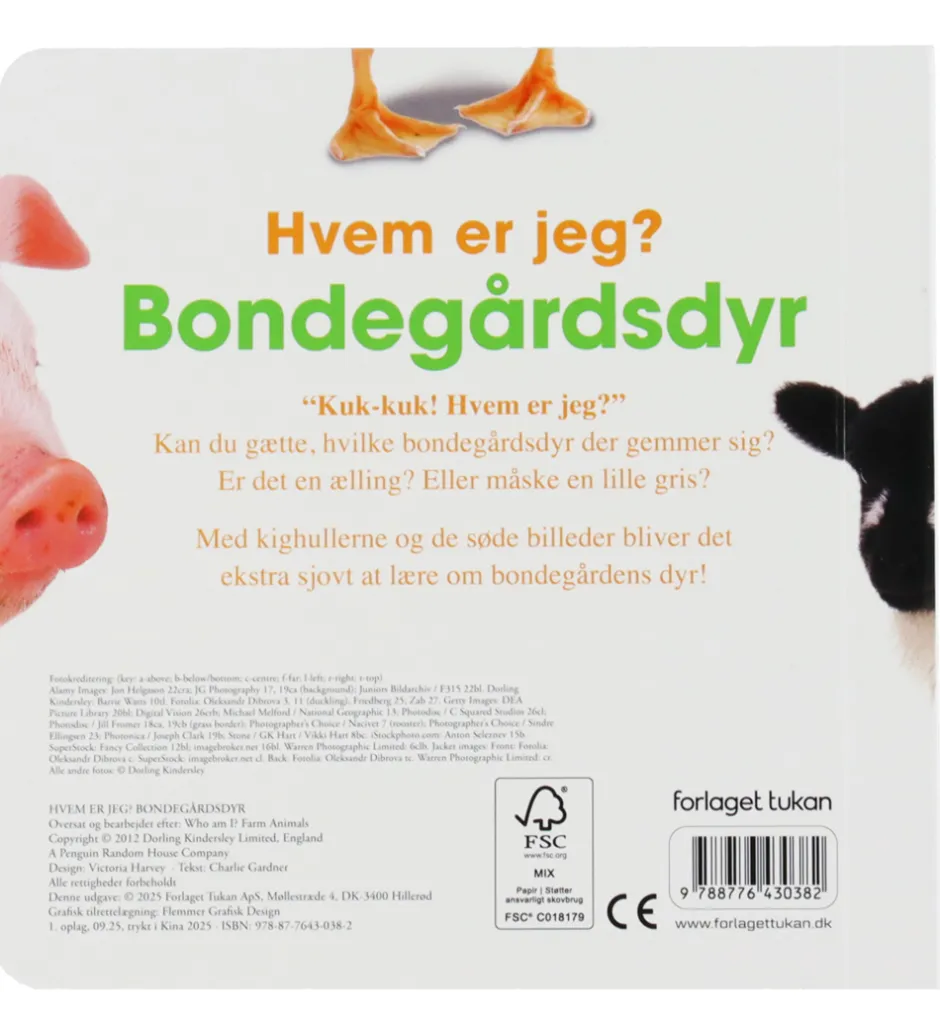 Billedbog - Hvem Er Jeg? Bondegårdsdyr>Forlaget Tukan Best