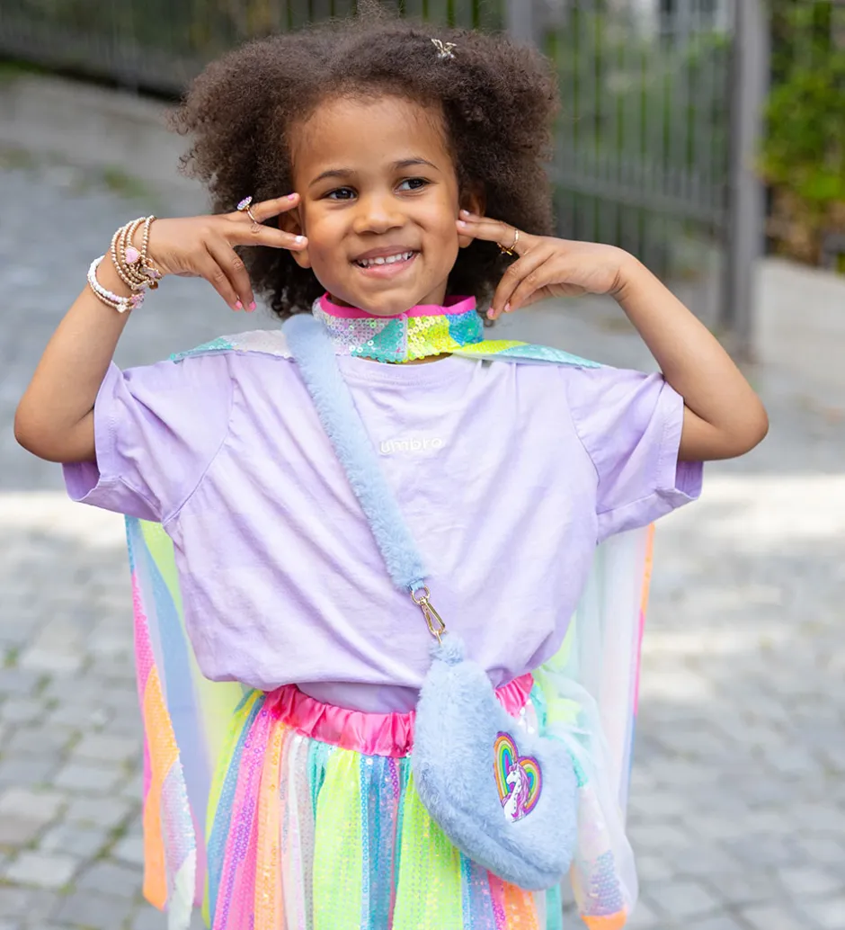 Skuldertaske - Rainbow Cuddle - Periwinkle>Great Pretenders Outlet