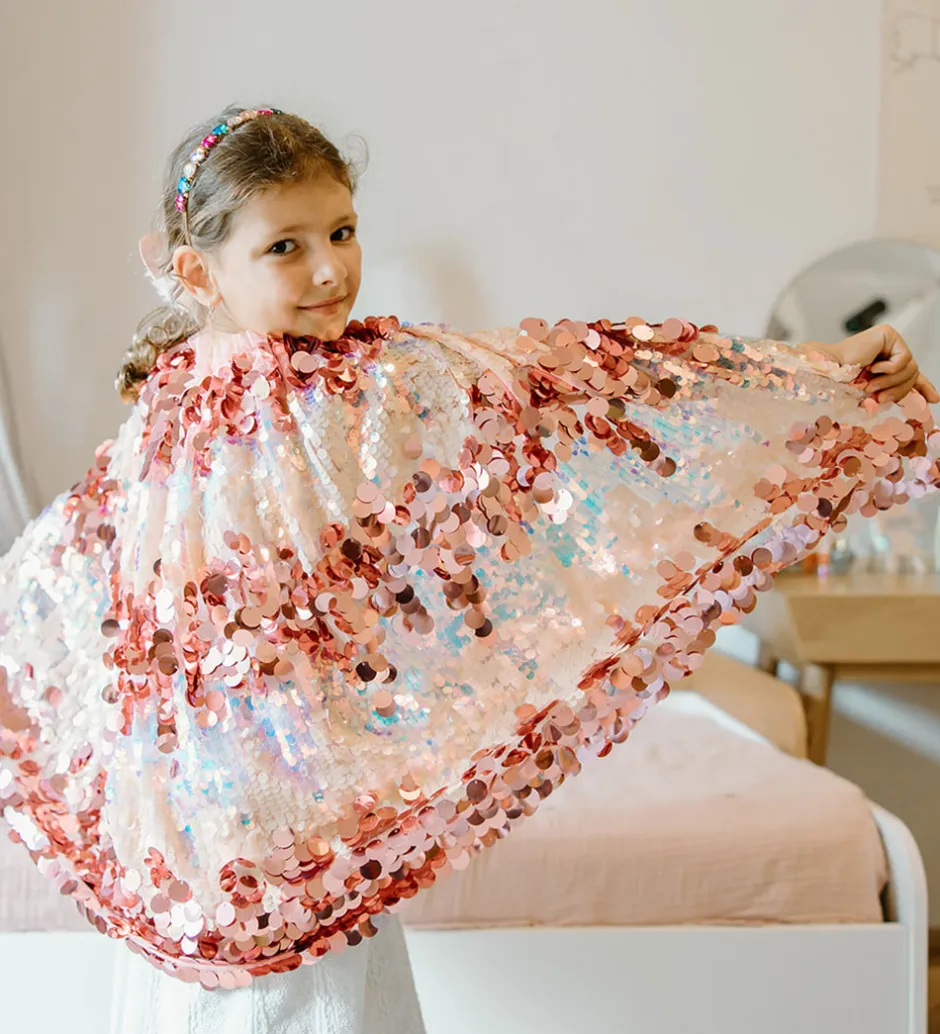 Udklædning - The 5th Avenue Pink Pailette Cape>Great Pretenders Best