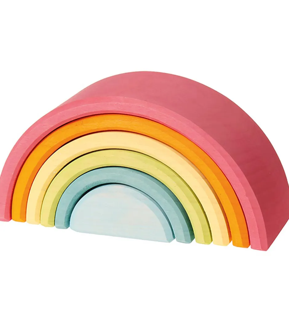 Trælegetøj - Regnbue - 6 Dele - Pastel>Grimms Discount