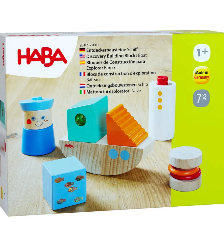Byggeklodser - Træ - Discovery Building Blocks Boat - 7 stk>HABA Outlet