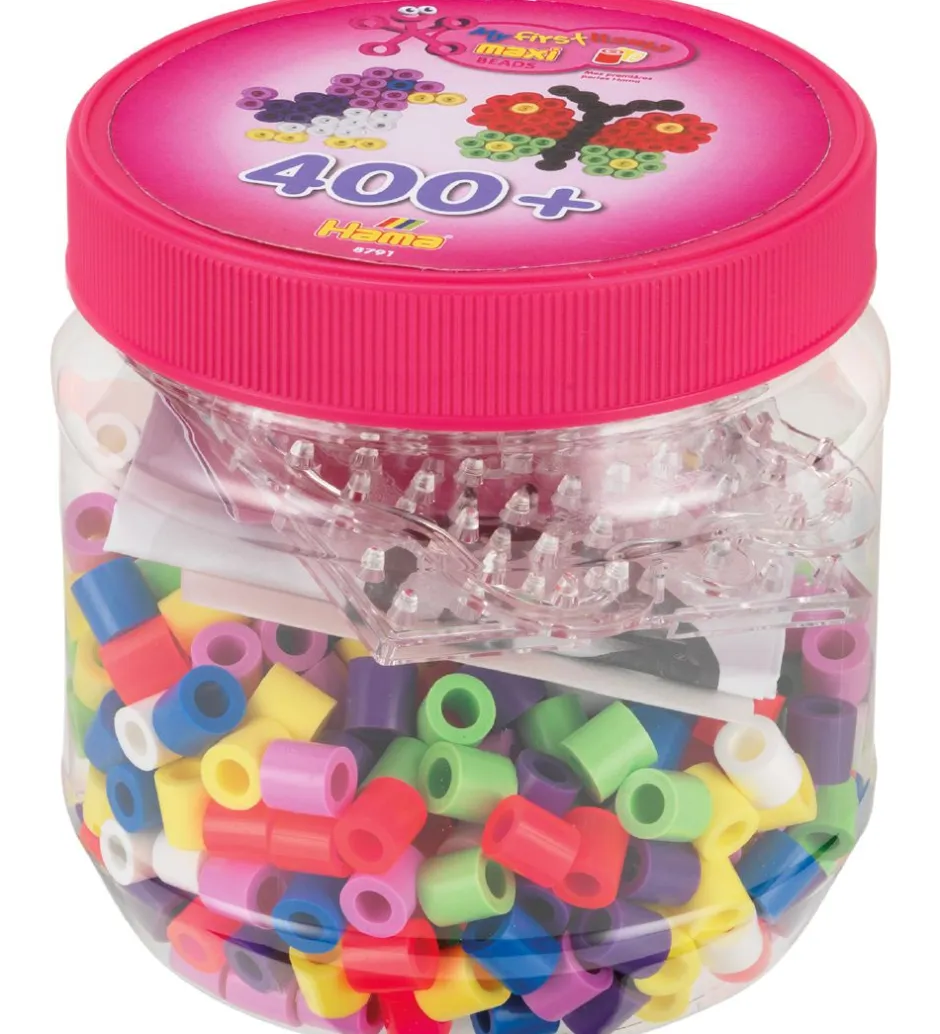 Maxi perler m. Perleplader - 400 stk. - Multifarvet>Hama Outlet