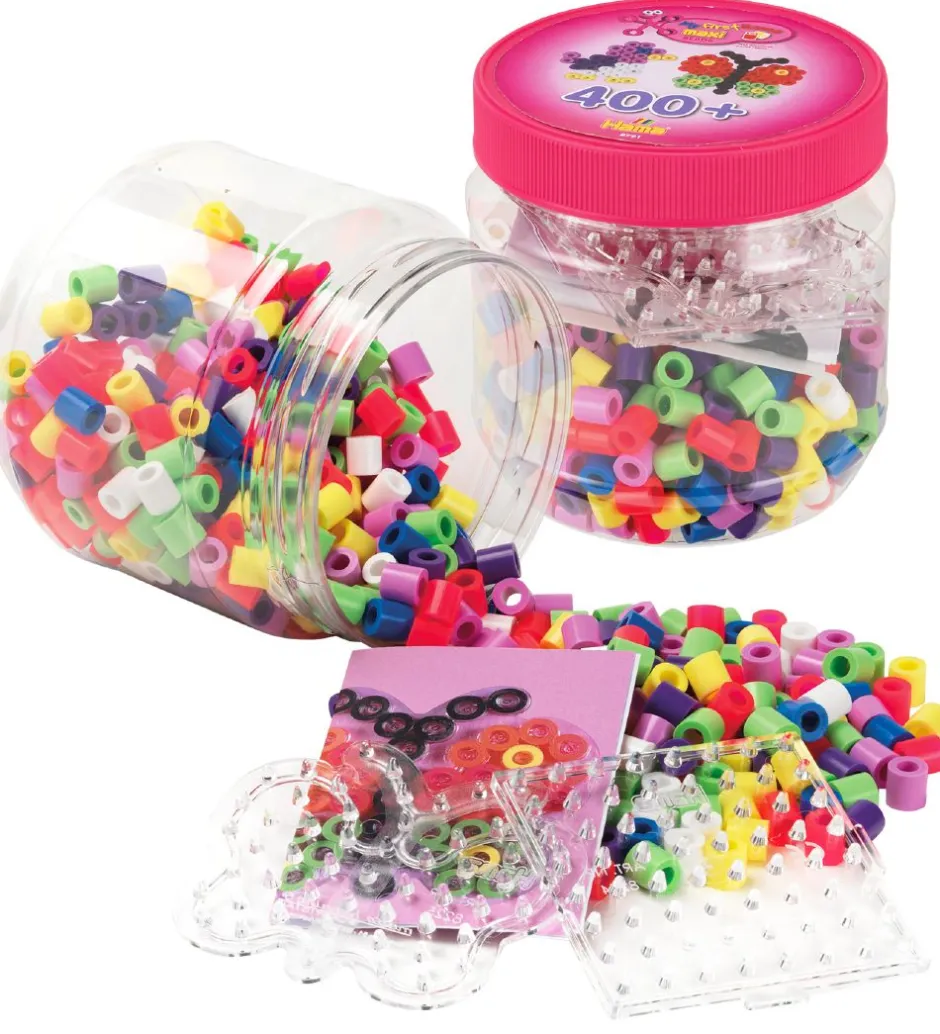Maxi perler m. Perleplader - 400 stk. - Multifarvet>Hama Outlet